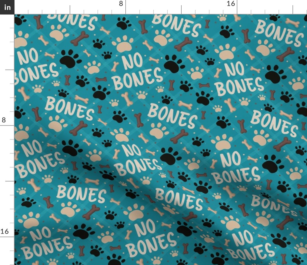 Medium Scale Bones No Bones Noodles the Pug Dog Paw Prints
