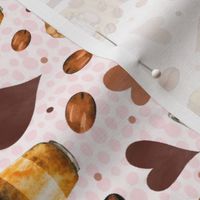 Regular 21x18 Fat Quarter Panel All You Need is Love and Coffee Hearts and Gnomes