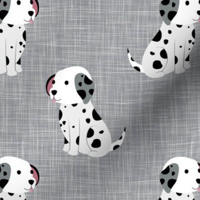Large Scale Black and White Dalmation Puppy Dogs on Grey