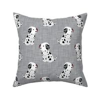 Large Scale Black and White Dalmation Puppy Dogs on Grey
