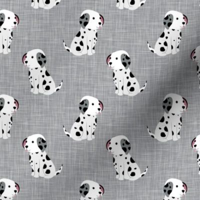 Medium Scale Black and White Dalmation Puppy Dogs on Grey