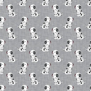 Medium Scale Black and White Dalmation Puppy Dogs on Grey