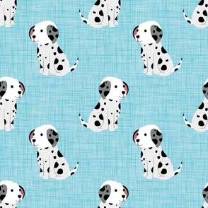 Large Scale Black and White Dalmation Puppy Dogs on Blue