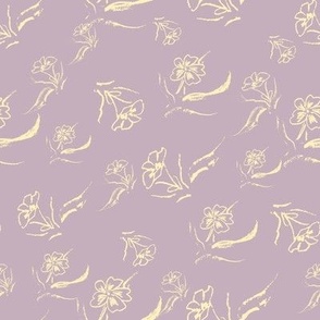 flower sketches on lilac purple by rysunki_malunki