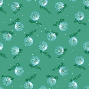 christmas baubles on mint green by rysunki_malunki