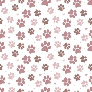 Paw pink neutral on white