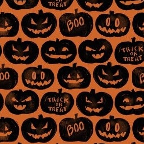 Boo Faced Jack o lanterns { orange } mid scale 