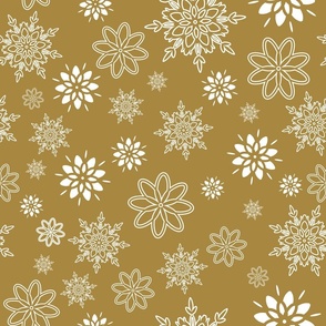 Large Scale Elegant Snowflakes on Gold