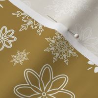 Medium Scale Elegant Snowflakes on Gold