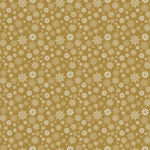  Small Scale Elegant Snowflakes on Gold