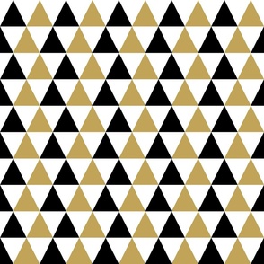 Large Scale Mod Geometric Scandi Holidays Gold Black White Triangles