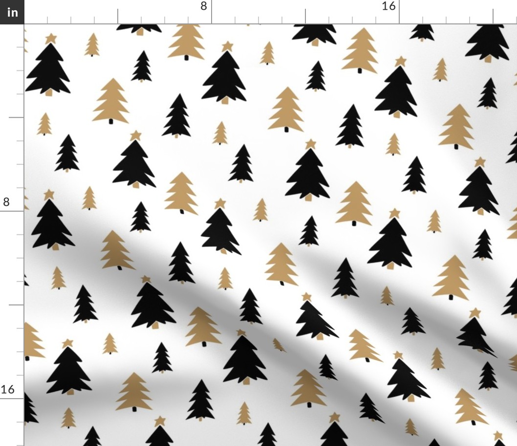 Medium Scale Scandi Holidays Mod Christmas Trees Black Gold White