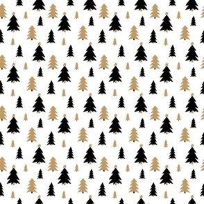 Small Scale Scandi Holidays Mod Christmas Trees Black Gold White