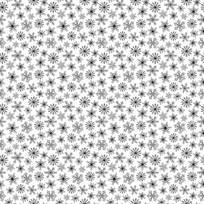 Small Scale Elegant Snowflakes Scandi Winter Black and White