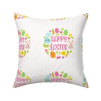 Swatch 8x8 Square Happy Easter Spring Flowers Bunnies Eggs Carrots Fits 6" Embroidery Hoop for Wall Art or Quilt Square