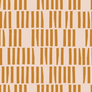Bodhi Stacked Hand Painted Stripes Lg | Peach & Gold Ochre