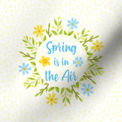 Swatch 8x8 Square Spring Is In The Air Easter Eggs Flowers Yellow Daffodils Fits 6" Embroidery Hoop for Wall Art or Quilt Square