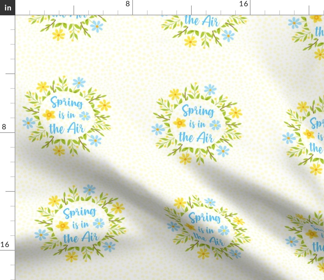 Swatch 8x8 Square Spring Is In The Air Easter Eggs Flowers Yellow Daffodils Fits 6" Embroidery Hoop for Wall Art or Quilt Square
