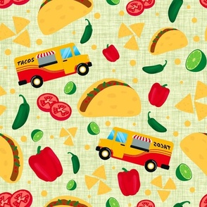 Large Scale Taco Truck Red Tomatoes Salsa Green Peppers Limes