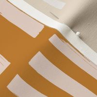 Bodhi Stacked Hand Painted Stripes Lg | Peach & Gold Ochre Reverse