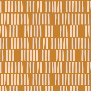 Bodhi Stacked Hand Painted Stripes Md | Peach & Gold Ochre Reverse