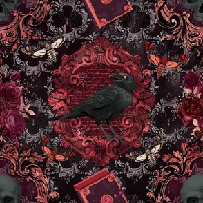 Crow nevermore red LARGE