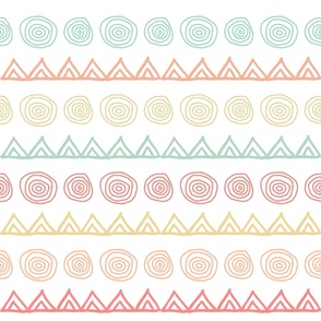Large Scale Sweet Tart Boho Nursery Aztec Geometric Pastel Stripes