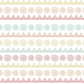 Small Scale Sweet Tart Boho Nursery Aztec Geometric Pastel Stripes
