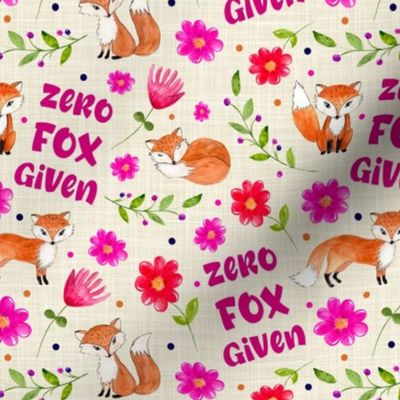 Medium Scale Zero Fox Given Sarcastic Humor Floral Hot Pink Red Flowers Berries