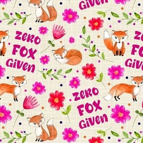 Medium Scale Zero Fox Given Sarcastic Humor Floral Hot Pink Red Flowers Berries