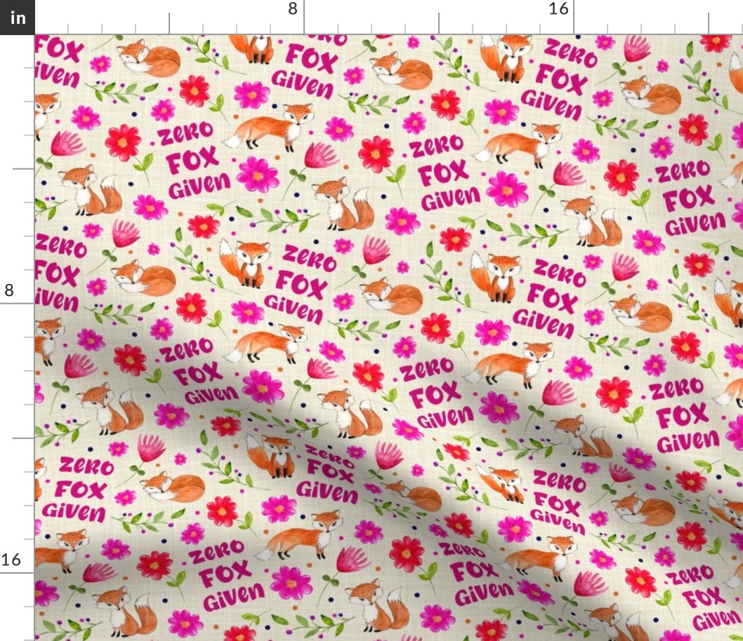 Medium Scale Zero Fox Given Sarcastic Humor Floral Hot Pink Red Flowers Berries