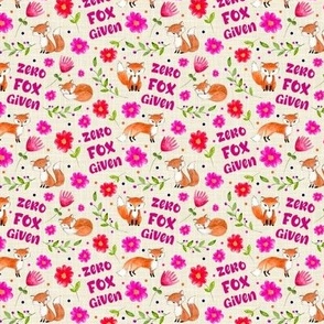 Small Scale Zero Fox Given Sarcastic Humor Floral Hot Pink Red Flowers Berries