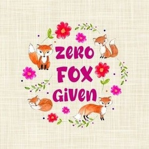 4" Circle Panel Zero Fox Given for Embroidery Hoop Projects Quilt Squares Iron On Patches