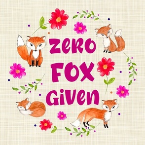 18x18 Square Panel Zero Fox Given for Pillow Cushion or Square Projects