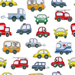 Large Scale City Cars and Trucks Primary Colors Toddler Child Novelty