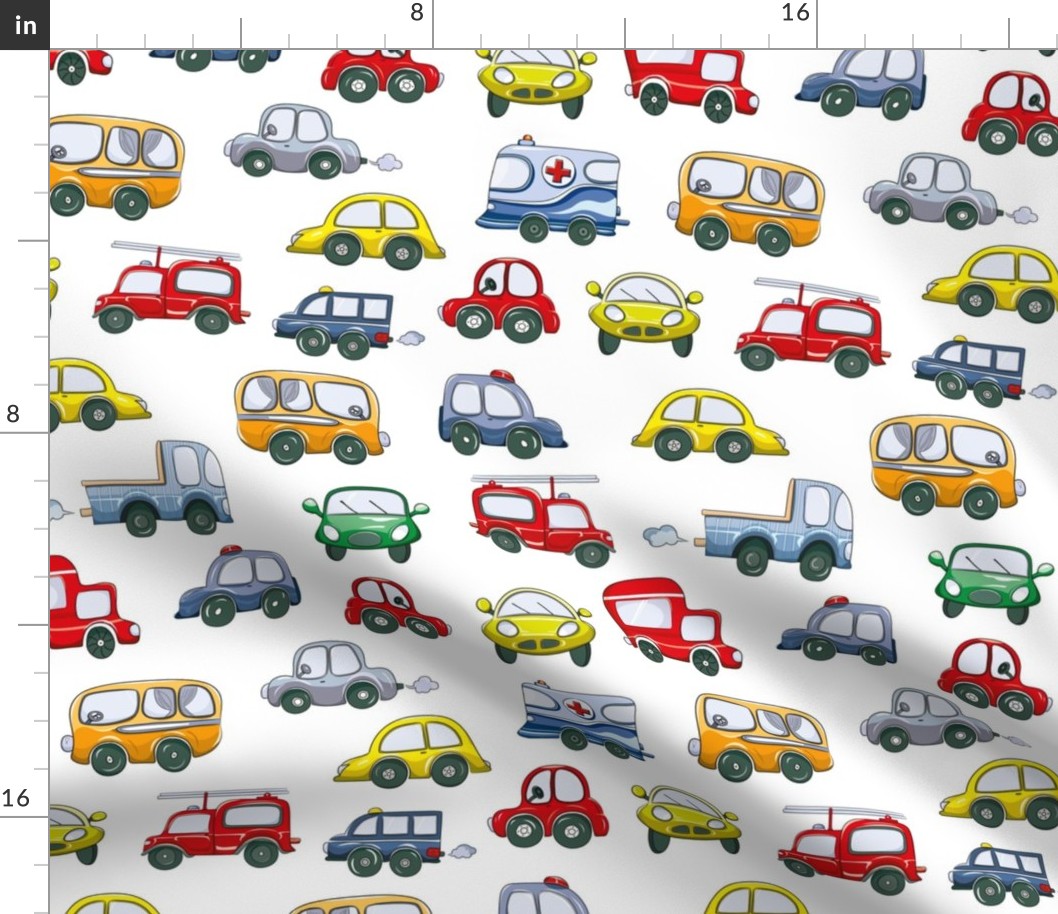 Medium Scale City Cars and Trucks Primary Colors Toddler Child Novelty