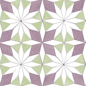 pattern blocks - star and cross - purple and green