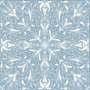 Winter Tile in blue| tiled abstract symmetrical | renee davis