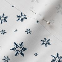 Snowflakes white dark blue