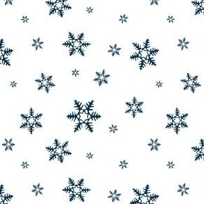 Snowflakes white dark blue