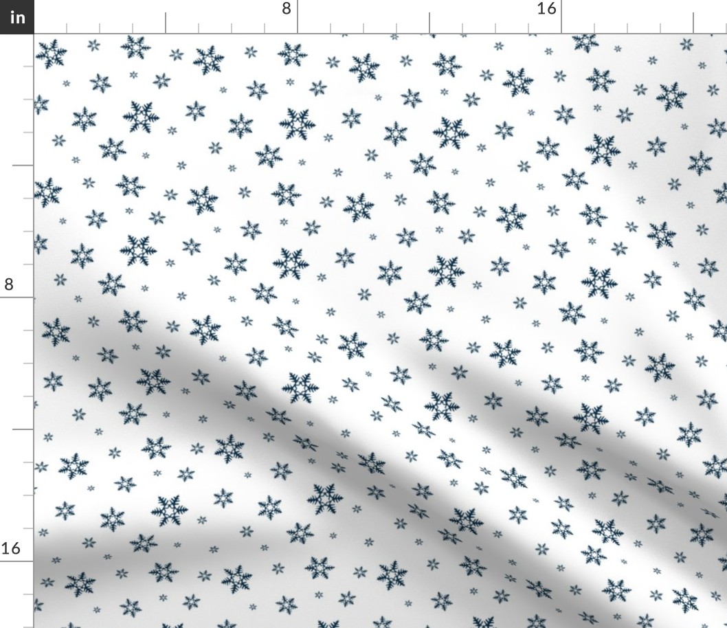 Snowflakes white dark blue