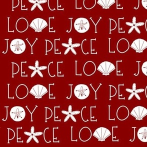 Peace love joy on Red| Ocean theme holiday| renee davis