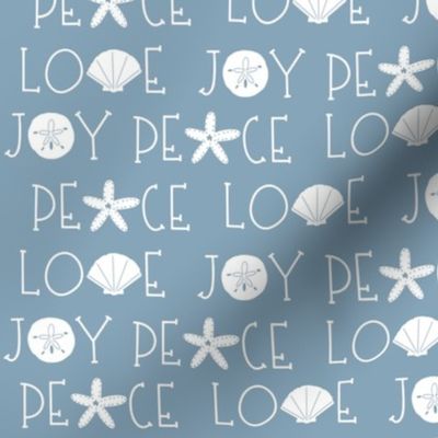 Peace love joy typography| Ocean theme holiday| renee davis