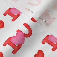 Medium Scale I Love You Valentine Red Letters with Pink Hearts