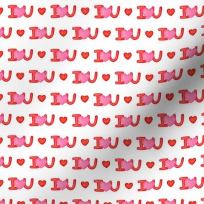 Small Scale I Love You Valentine Red Letters with Pink Hearts