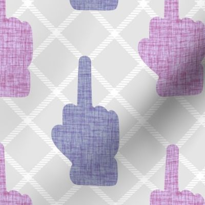 Large Scale Middle Fingers in Pink and Purple Adult Sarcastic Humor Up Yours F You