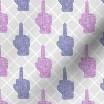 Medium Scale Middle Fingers in Pink and Purple Adult Sarcastic Humor Up Yours F You