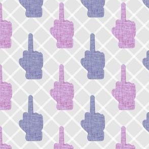 Medium Scale Middle Fingers in Pink and Purple Adult Sarcastic Humor Up Yours F You