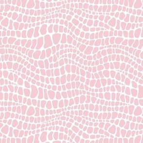 Alligator Pattern - Pink Blush and White