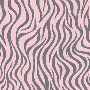 Zebra Stripe Pattern - Pink Blush and Mouse Grey